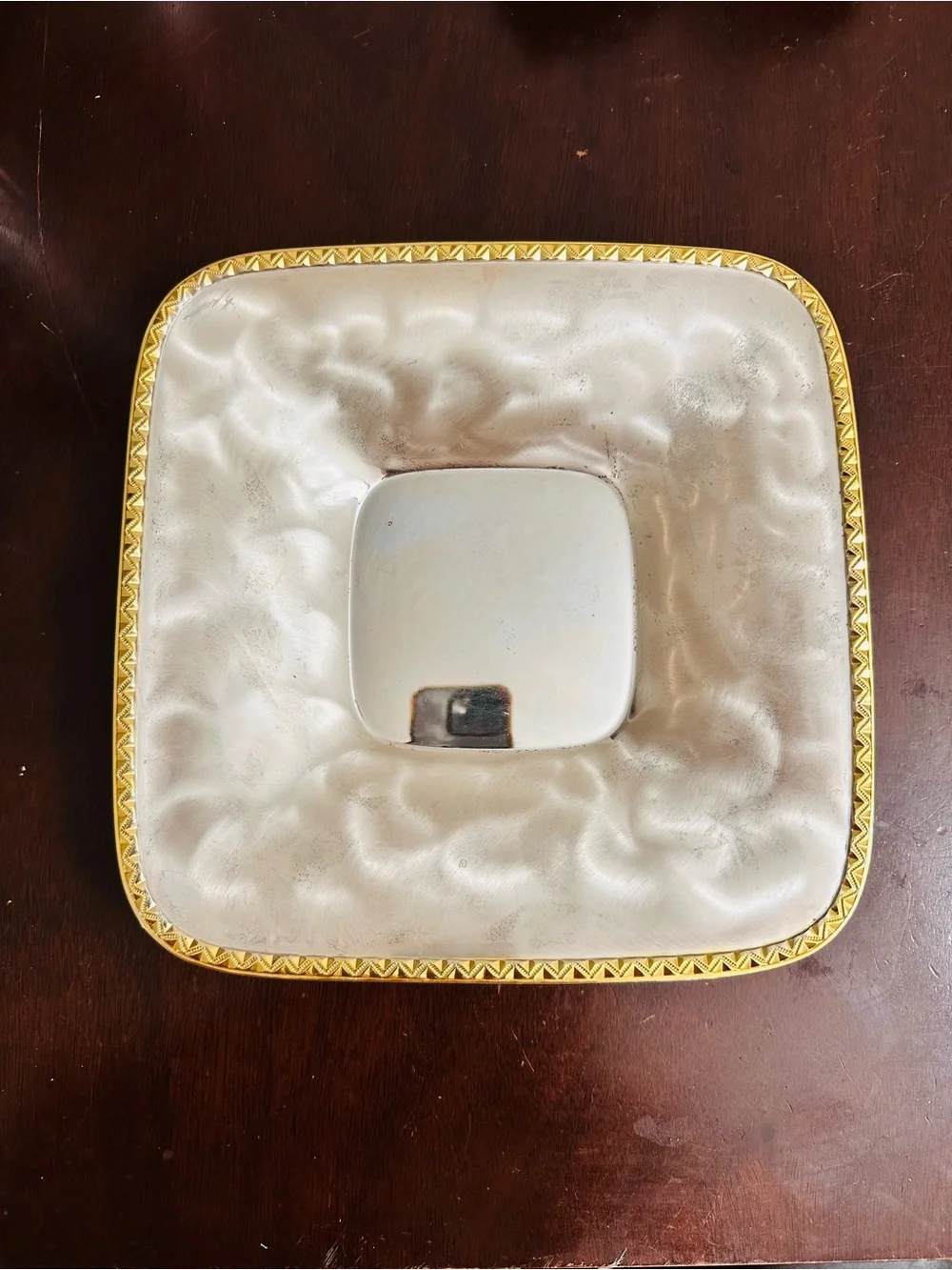 VTG WMF-IKORA Art Deco Silver Plated Tarnish Resistant Tray Dish Golden Rim